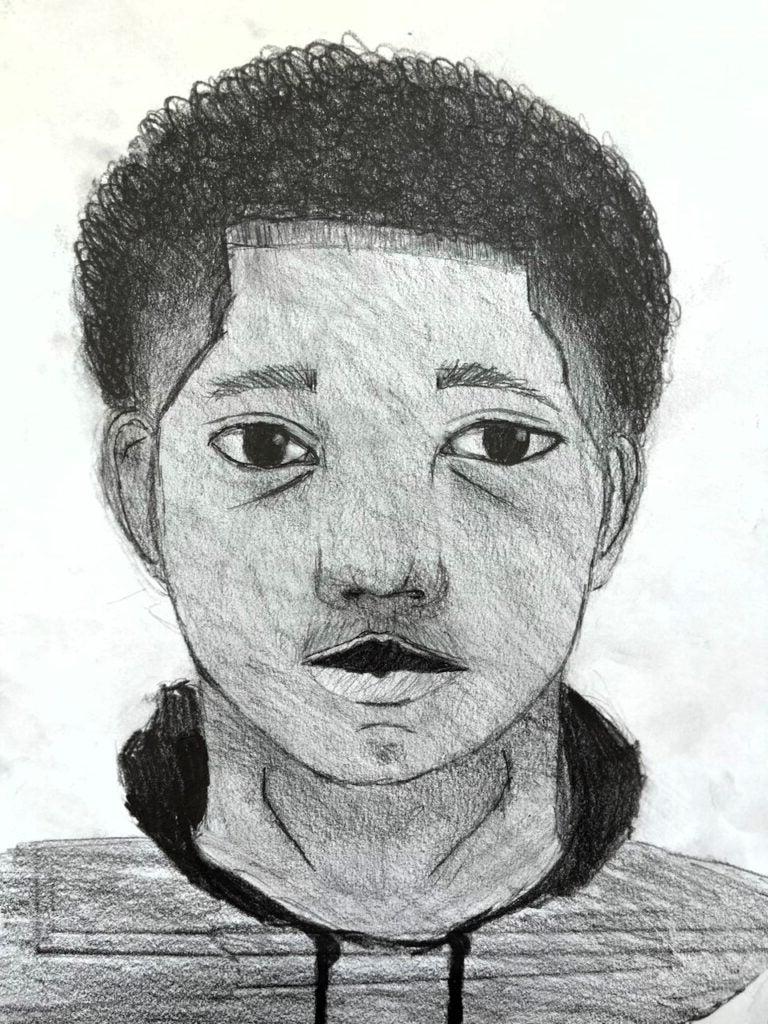 穆罕默德一个., 7th Grade, "Baller’s Reflection", Drawing