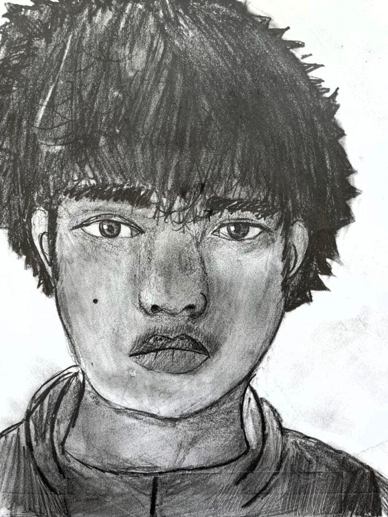 J.C., 7th Grade, "Untitled and Tired", Drawing
