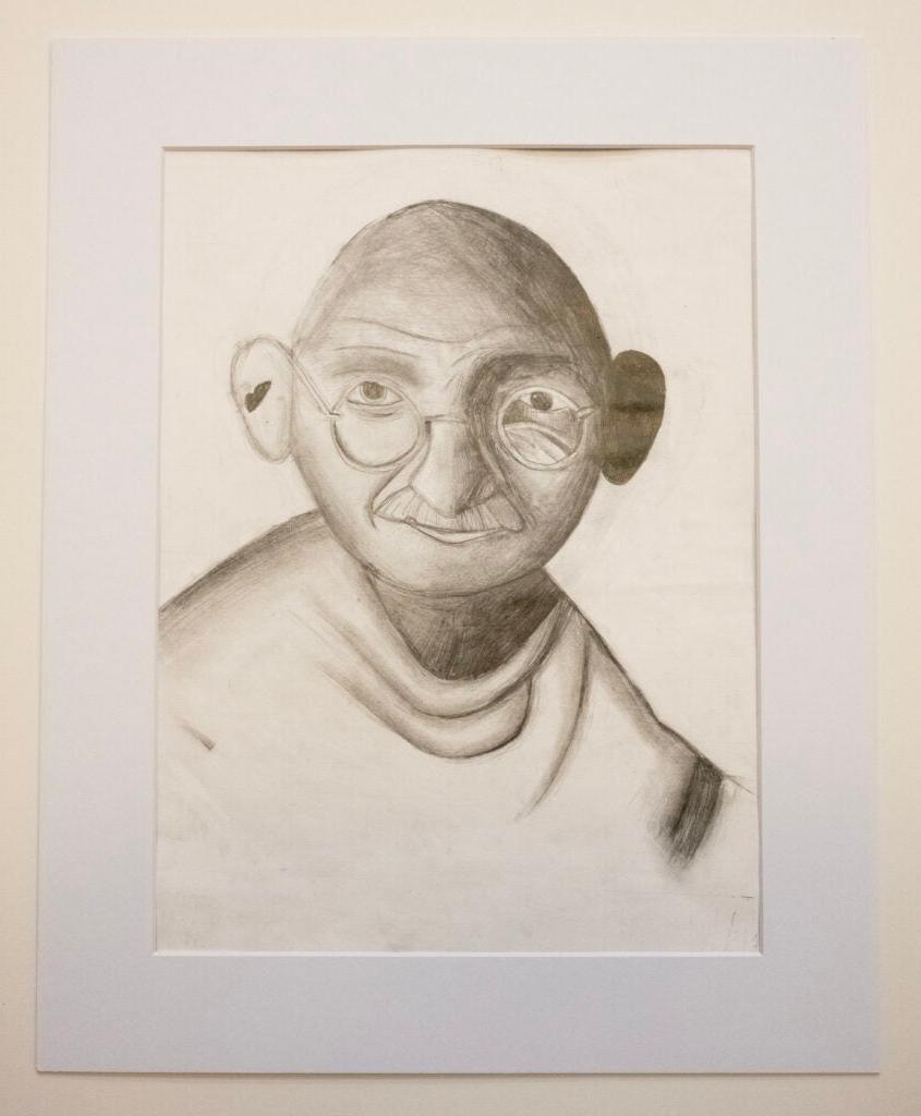 Celeste Lunier, 6th Grade, "Ghandi", Drawing